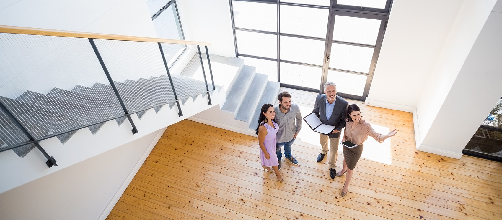 group looking at the interior of a home